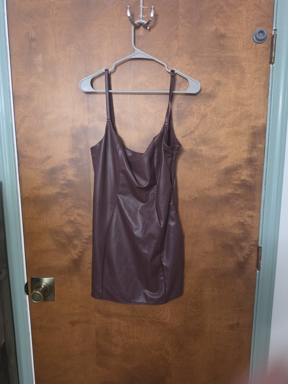 Victoria's Secret Faux Leather Slip Dress - Deep Brown